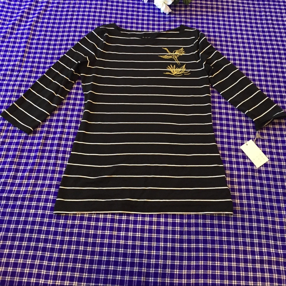 A.N.D. Black and White Striped Shirt